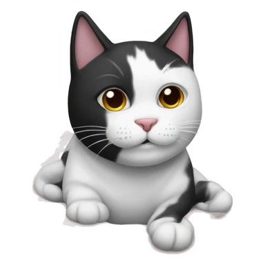 Black and white cat in pajamas sticker