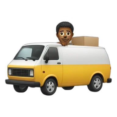 a man in a van sticker