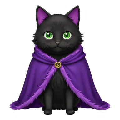 wblack cat in purple cloak sticker