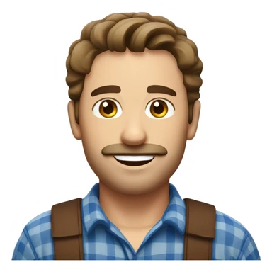 Male farmer, thin beard/mustache (brown hair and BLUE eyes) sticker
