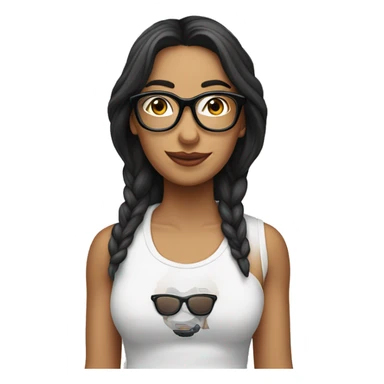 Cristina con gafas y camiseta de paris sticker