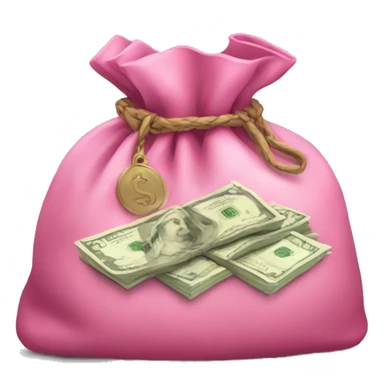 Pink bag full of money sticker