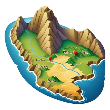 Generate a correctly Peru map sticker