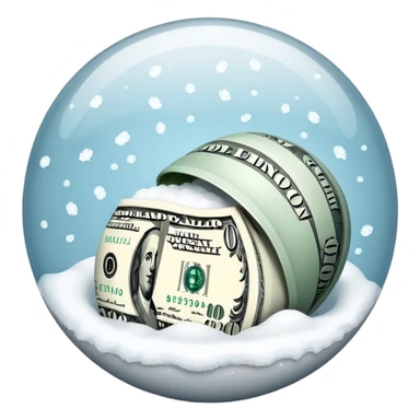 Snow ball with dollar bills  sticker