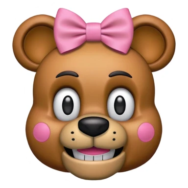 Freddy fazbear with pink bow on top of his head sticker