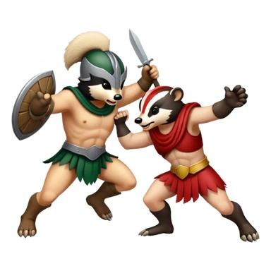 badger attacking a spartan sticker