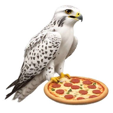 Gyrfalcon eating pizza sticker