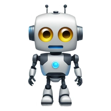 Robot with laser eyes and a blue W on its chest. sticker