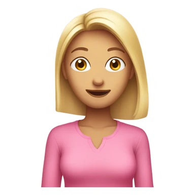 pink shirt emoji woman hand over face sticker