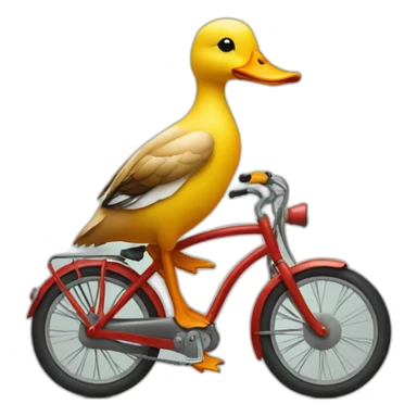 a duck sitting on a bike sticker
