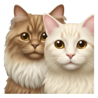 angora brown cat and cream cat sticker