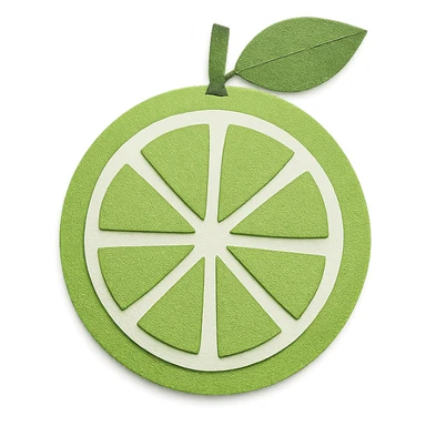 paper craft style green grapefruit sticker