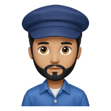 generate a fair pretty bratz boy wearing a dark blue cap and  button up shirt. Handsome

bearded and handsome

hair black long sticker
