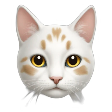 White cat with hors sticker