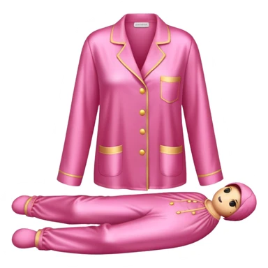 Pijama rosa de seda sticker