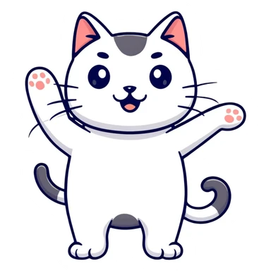 cartoon cat waving sticker