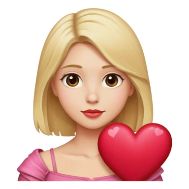 Shoulder length blonde valentine sticker