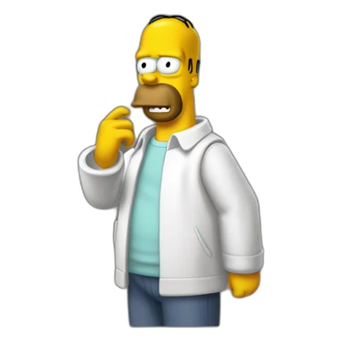 Homer with Magnum sticker