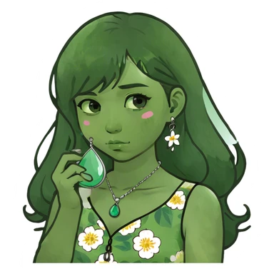 Sad Asian girl sticker