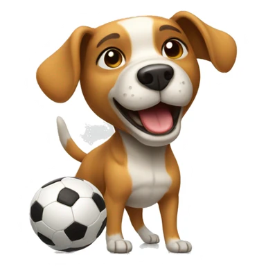 dog playing soccer sticker