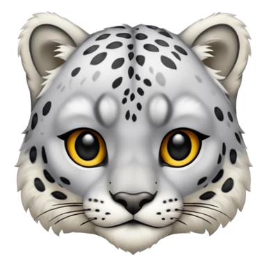 Deformed Snow leopard-Eyes are long and black sticker