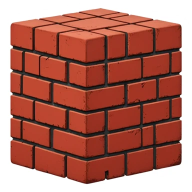 Русская кирпичная панелька в виде куба sticker