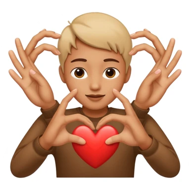 Corazón uniendo los dedos corazon y pulgar entre dos manos, cómo si se estuviera haciendo pisrola sticker