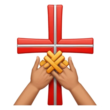 left hand on the bottom and right hand on top doing cross sticker