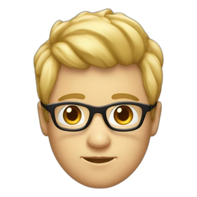 garcon maigre avec des cheveux blond des yeux bleux et des lunette noir sticker