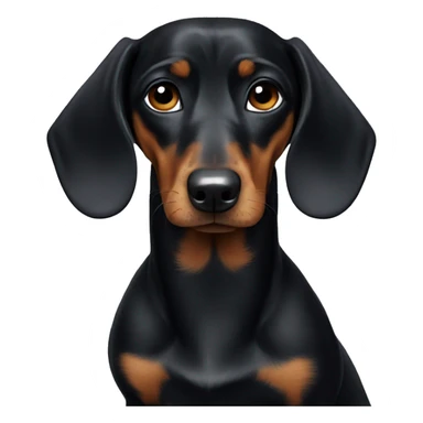Sad black dachshund sticker