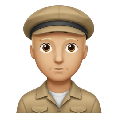 Homme fort blond chauve casquette sticker