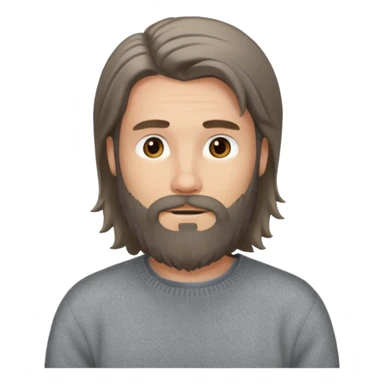 long hair bearded man sweater sticker