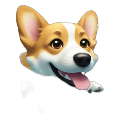 Swimming corgi water happy summer sticker