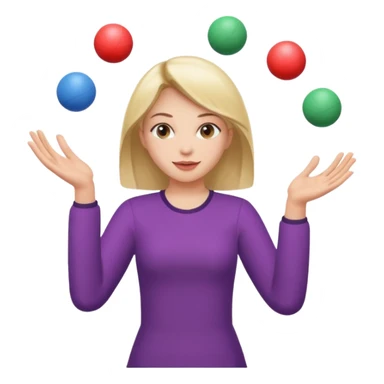 a girl juggling  with two hands  sticker