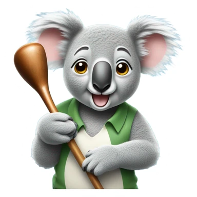 Koala with golf club sticker