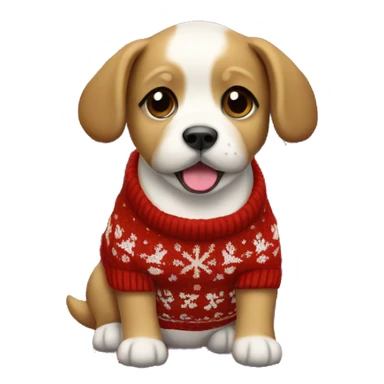 Puppie with a Christmas sweater  sticker