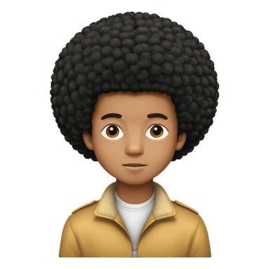 Boy with a afro sticker