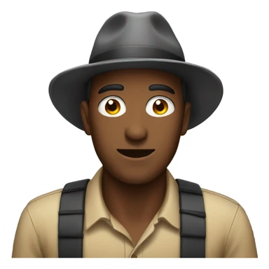male with hat indoors  sticker