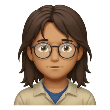 Studio ghibli boy lol with long hair and glasses sticker