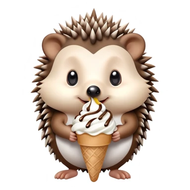 Hedgehog eating ice cream sticker