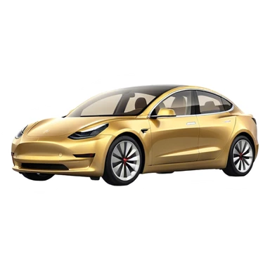 Tesla Model 3 Performance in Gold  sticker