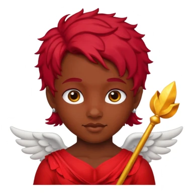 Cupid with 👨🏿‍🦰 sticker