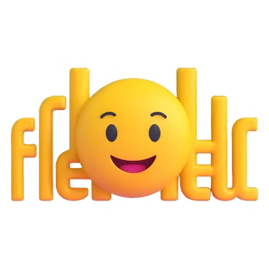 colorful 3D circular emoji with the word 'flexel' in the center in a modern font sticker