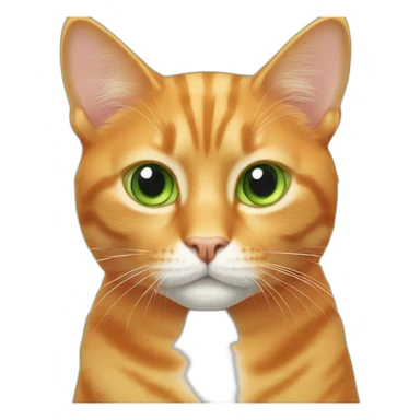Orange cat green eyes sticker