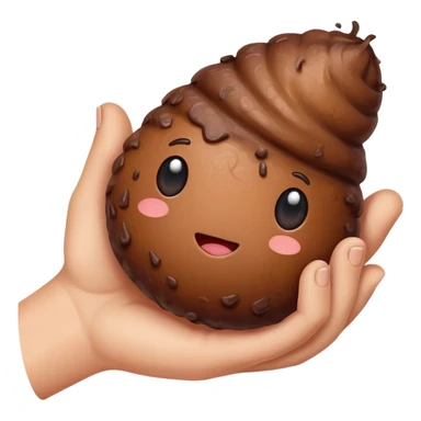 hand holding poo emoji sticker
