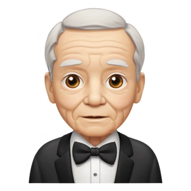 elderly with bow tie sticker