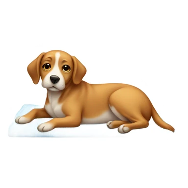 Dog laying on a blanket sticker