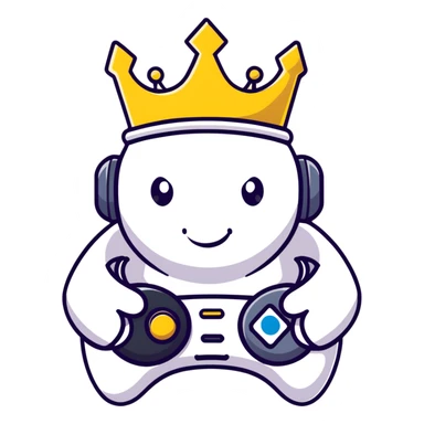 Colorful qbix88 online gaming logo with pro controller, crown for popular games, and expert rank symbol sticker