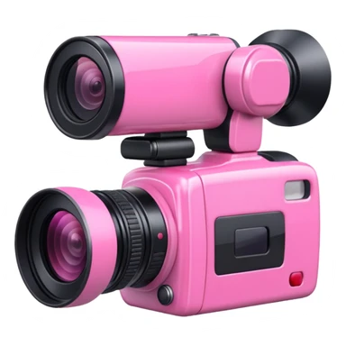 pink video camera sticker