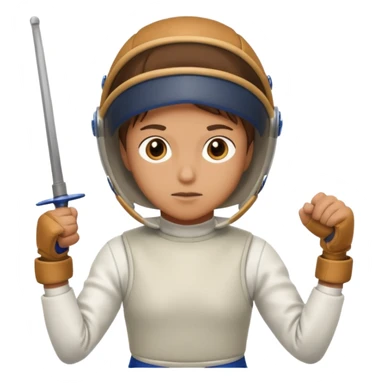 A person wearing fencing equipment with their entire body sticker